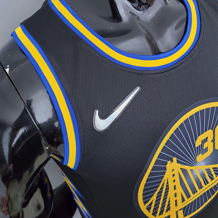 Regata NBA Golden State Warriors - Stephen Curry #30 75th Anniversary Black Edition - ResPeita Sports 